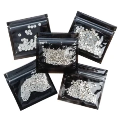 Strass-Steine, Kristall-Glas, facettiert, verschiedene Größen, klar-transparent, 1950 Stück