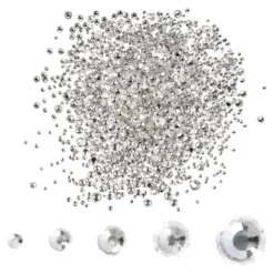 Strass-Steine, Kristall-Glas, facettiert, verschiedene Größen, klar-transparent, 1950 Stück