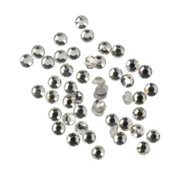 Strass-Steine, Kristall-Glas, facettiert, Ø 4mm, 2mm hoch, klar-transparent, 200 Stück