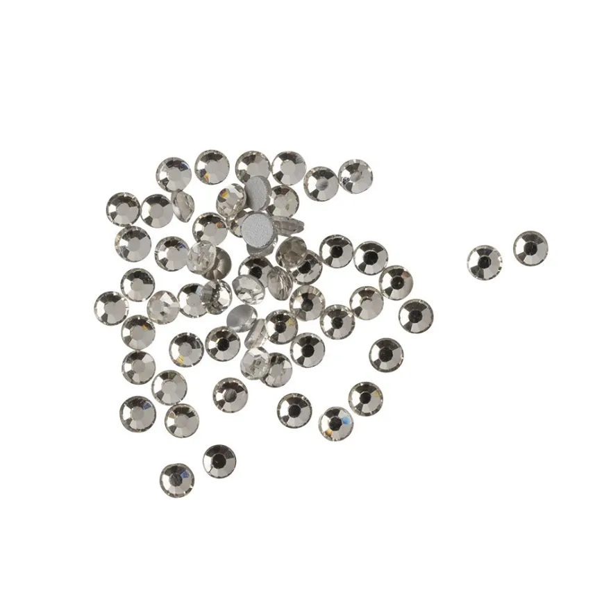 Strass-Steine, Kristall-Glas, facettiert, Ø 3mm, 1,6mm hoch, klar-transparent, 500 Stück
