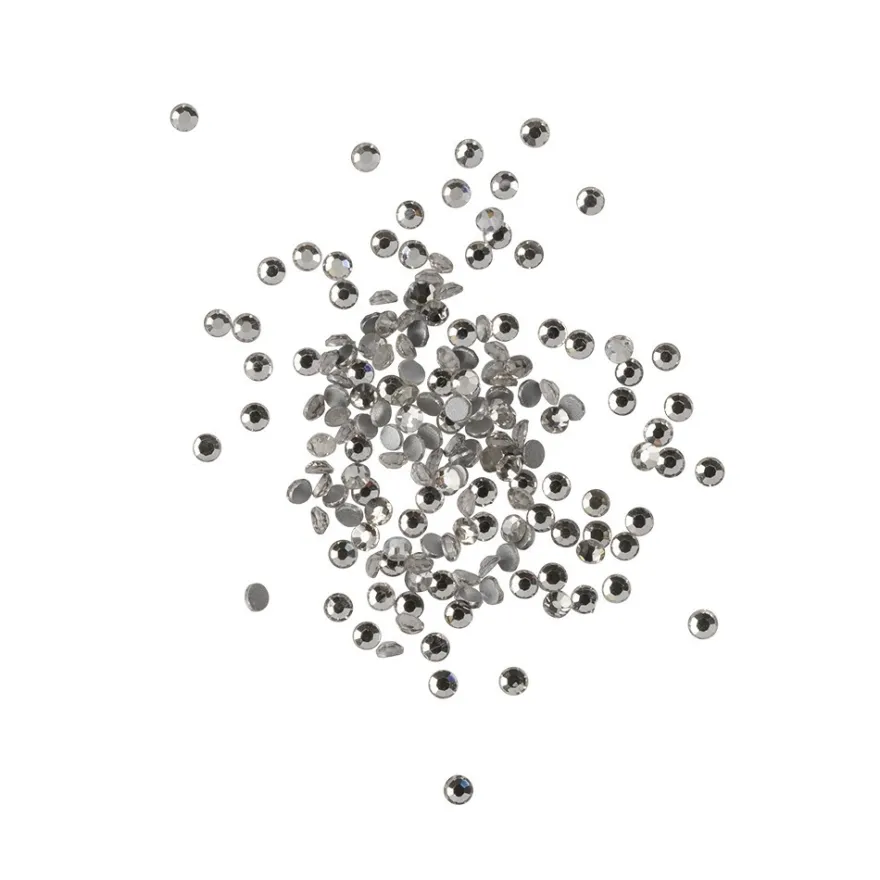 Strass-Steine, Kristall-Glas, facettiert, Ø 2,3mm, 0,9mm hoch, klar-transparent, 1000 Stück