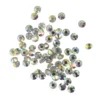 Strass-Steine, Kristall-Glas, facettiert, Ø4mm, 2mm hoch, klar irisierend, 200 Stück