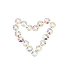 Strass-Steine, Kristall-Glas, facettiert, Ø4mm, 2mm hoch, klar irisierend, 200 Stück