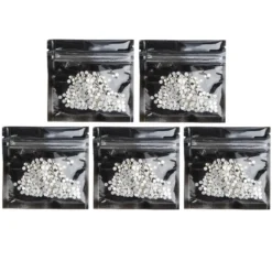 Strass-Steine, Kristall-Glas, facettiert, Ø4mm, 2mm hoch, klar-transparent, 1000 Stück