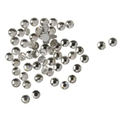 Strass-Steine, Kristall-Glas, facettiert, Ø4mm, 2mm hoch, klar-transparent, 1000 Stück