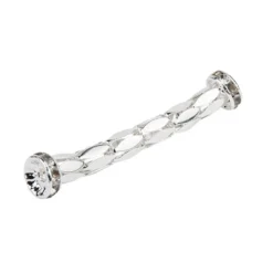 Stretchy Tubes, inkl. Strass-Rondelle, silber, 4 cm, 4 Stück