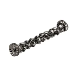 Stretchy Tubes, inkl. Strass-Rondelle, anthrazit mit Strass, 4 cm, 4 Stk.