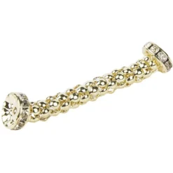 Stretchy Tubes, inkl. Strass-Rondelle, hellgold, 4 cm, 4 Stück
