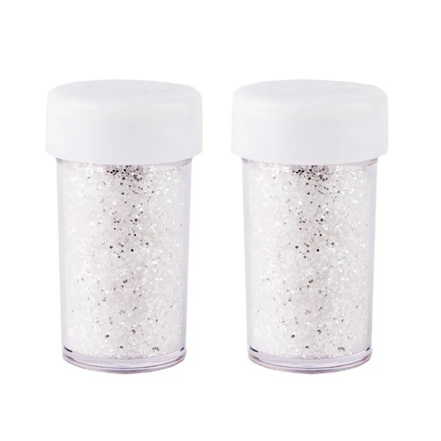 Streu-Deko Frost-Zauber 5, 2x 15g, Ø 0,8mm, Hexagon, weiß/silber