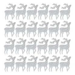 Streudeko, Hirsche, 3cm x 4cm, 2mm stark, silber, 24 Stück