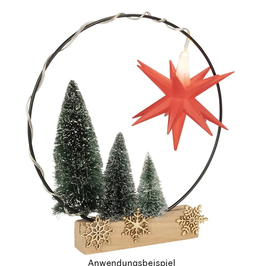 Streu-Deko, Holz, Eiskristalle, 9 versch. Designs, je 5 Stück, 45-teilig