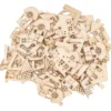 Streu-Deko, Holz, Wichtel-Häuser, 9 versch. Designs, je 7 Stück, 1,6mm stark, natur, 63 Teile