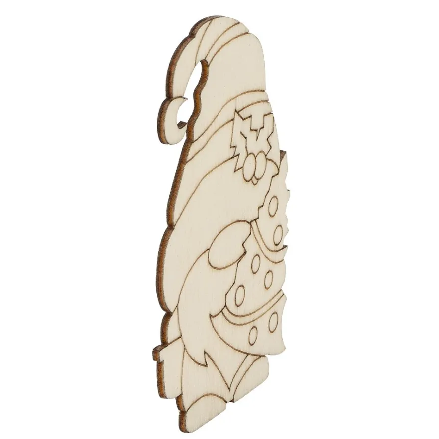 Streu-Deko, Holz, Wichtel, 6 versch. Designs, 3x 3 Stück, 3x 6 Stück 1mm stark, natur, 27 Teile