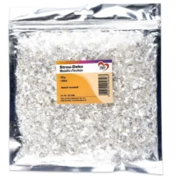 Streu-Deko, Metallic-Flocken, silber, 80g