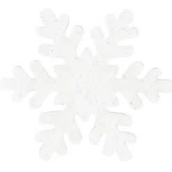 Streudeko, Schneeflocken, Ø 4cm, 2mm stark, weiß mit irisierendem Glitzer, 24 Stück