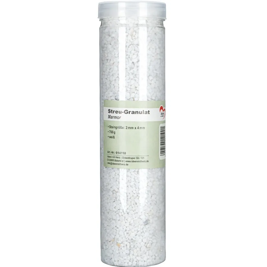 Streu-Granulat, Marmor, Steingröße: 2mm bis 4mm, weiß, 700g