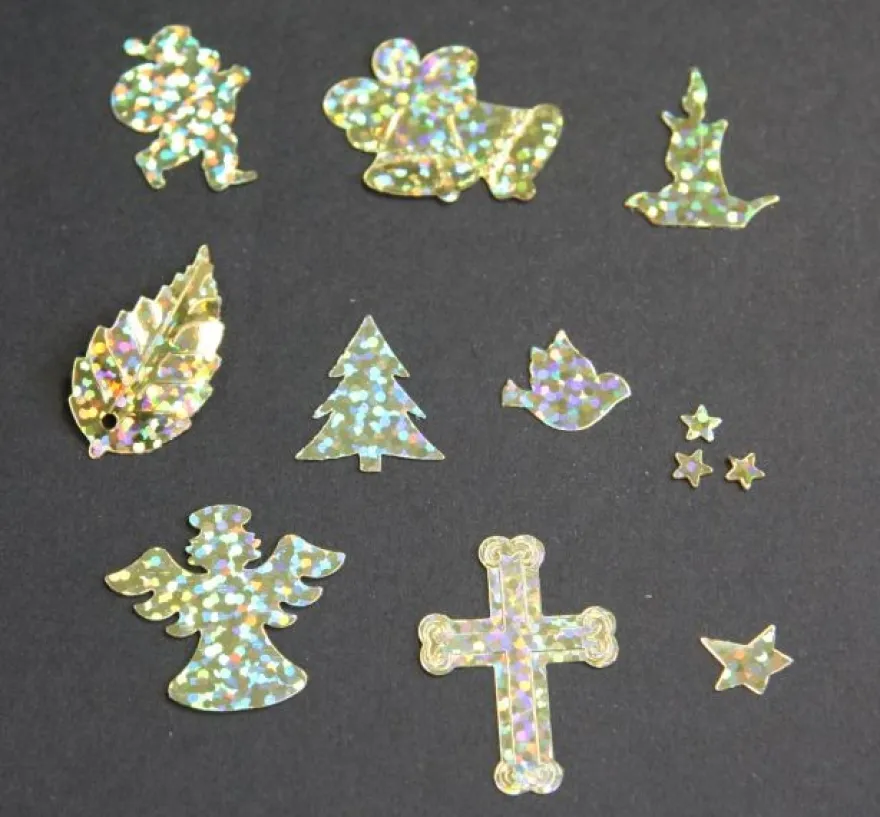 Streupailletten Weihnachten, 10er Set, gold-irisierend