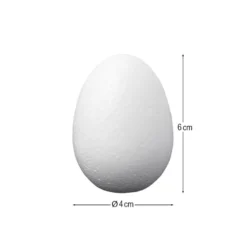 Styroporeier, 6cm hoch, Ø 4cm, 10 Stück