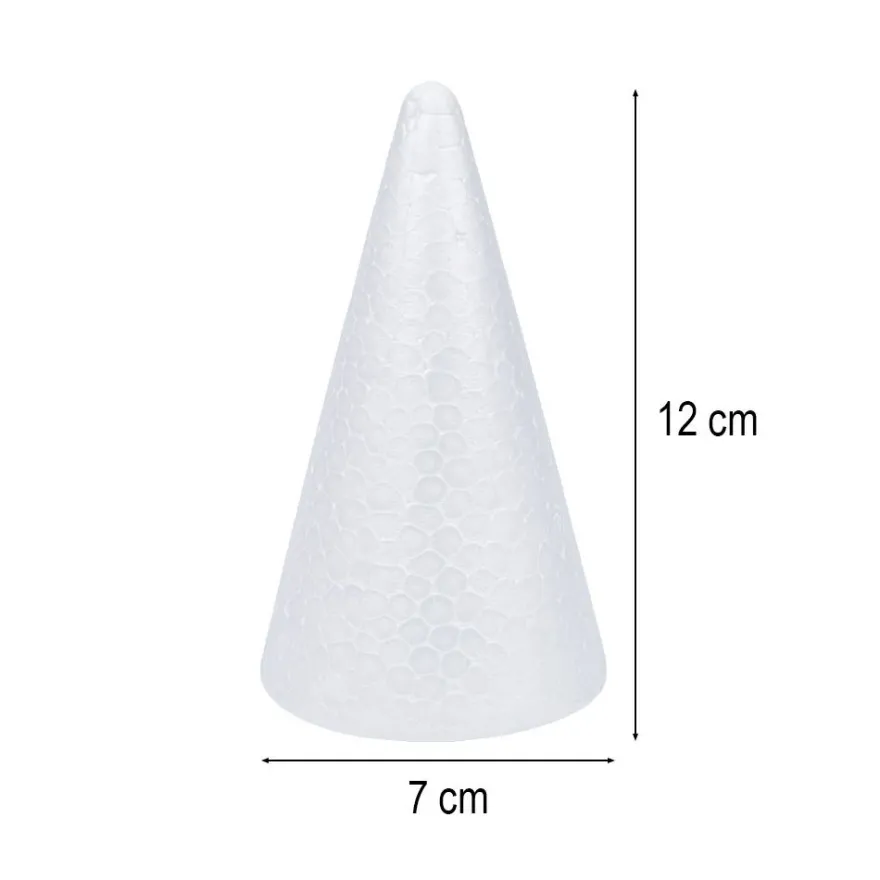 Styropor-Kegel, 12cm x 7cm, 3 Stück
