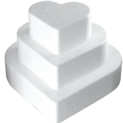 Styropor-Torte, 3 Styropor-Podeste in Herzform