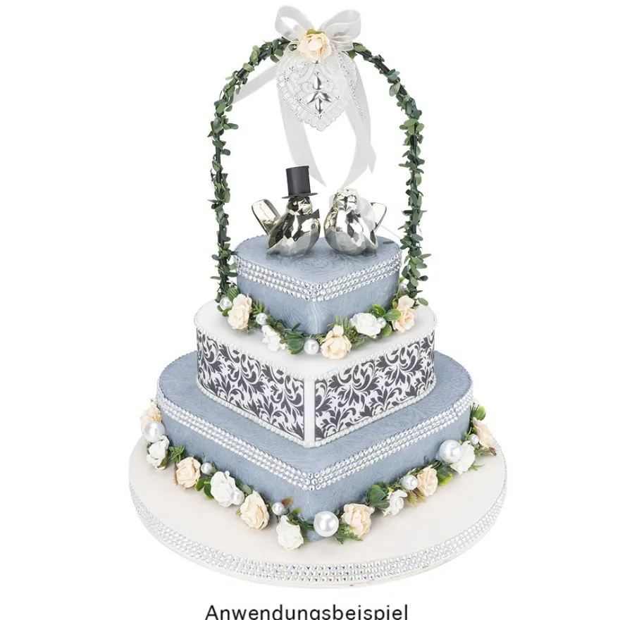 Styropor-Torte, 3 Styropor-Podeste in Herzform
