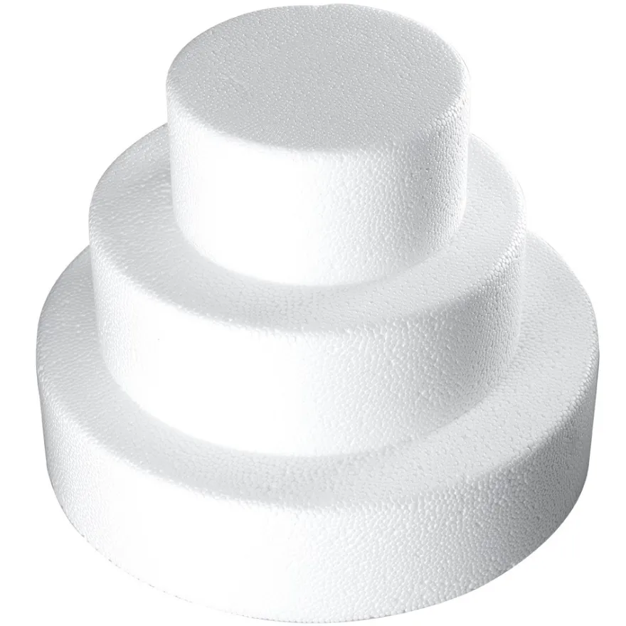Styropor-Torte, 3 Styropor-Podeste, Ø20 cm, Ø15 cm, Ø10 cm