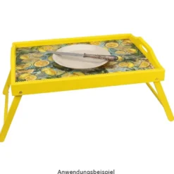 Tablett aus Holz, mit Klappbeinen & Tragegriff, 45cm x 4,2cm x 31cm, mit Arbeitsfläche