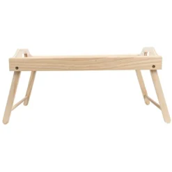 Tablett aus Holz, mit Klappbeinen & Tragegriff, 45cm x 4,2cm x 31cm, mit Arbeitsfläche