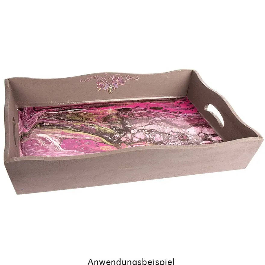 Tabletts aus Holz, 5,5cm x 31cm x 21cm & 6,5cm x 33cm x 23cm, 2 Stück