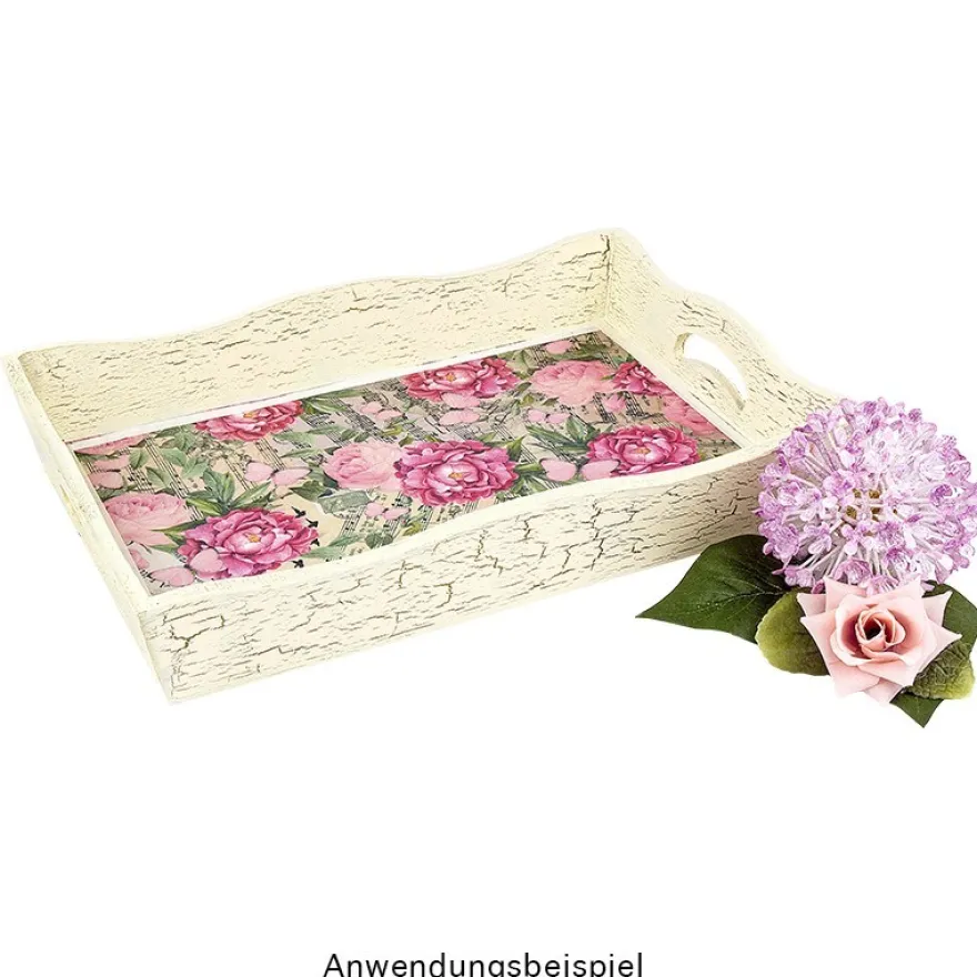 Tabletts aus Holz, 5,5cm x 31cm x 21cm & 6,5cm x 33cm x 23cm, 2 Stück