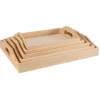 Tabletts, Holz, mit Tragegriff, verschiedene Größen, 5 Stück
