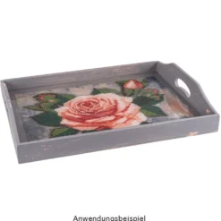 Tabletts, Holz, mit Tragegriff, verschiedene Größen, 5 Stück