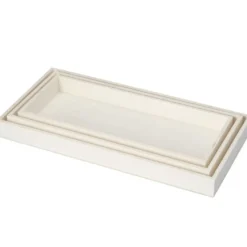 Tabletts, Holz, rechteckig, ohne Griff, verschiedene Größen, natur, 3 Stück