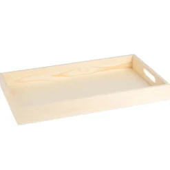 Tabletts, Holz, rechteckig, verschiedene Größen, 3 Stück