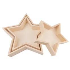 Tabletts, Holz, Sternform, verschiedene Größen, 3 Stück