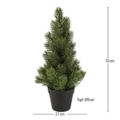 Tannenbaum im Topf, 33cm hoch, 21cm breit, Topf: Ø 9cm, 8,5cm breit