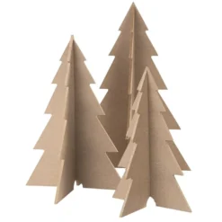 Tannenbaum-Rohlinge, zum Aufstellen, 3 verschiedene Größen, 4mm stark, 3 Stück