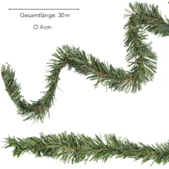 Tannen-Girlande, Duo-Color, Design 1, 30m lang, Ø 4cm, grün/dunkelgrün