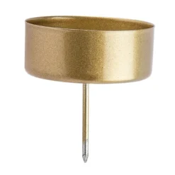 Teelichthalter zum Stecken, Ø 4,2cm, gold mattiert, 4 Stück