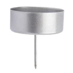 Teelichthalter zum Stecken, Ø 4,2cm, silber mattiert, 4 Stück