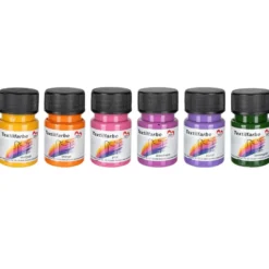 Textilfarben, kräftige Farbtöne, 6 x 30ml, 6 Farben