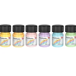 Textilfarben, Pastelltöne, 6 x 30ml, 6 Farben