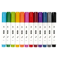 Textil-Marker, 12 Farben, mit einer feinen, dünnen Spitze, 12 Stück