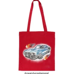 Textil-Tasche, 38cm x 42cm, mit zwei Lang-Henkeln, rot