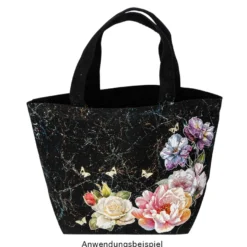 Textil-Tasche, 30cm x 20,5cm x 11cm, mit kurzen Tragehenkeln, schwarz