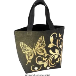Textil-Tasche, 30cm x 20,5cm x 11cm, mit kurzen Tragehenkeln, schwarz