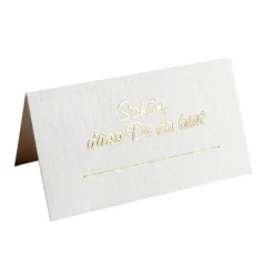 Tischkarten "Schön, dass du da bist" 2, 10cm x 9cm, Strukturkarton 300 g/m², 50 Stück