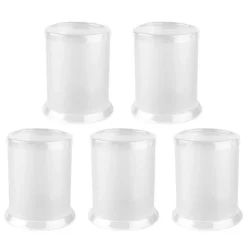 Tisch-Laternen, Ø 7,9cm, 10,3cm hoch, transparent/weiß, 5 Stück