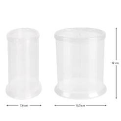 Tisch-Laternen, oval, Laterne & Fuß: 10,5cm x 7,6cm, 12cm hoch, glasklar, 5 Stück