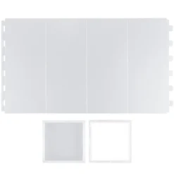 Tisch-Laternen, Quader, Laterne & Fuß: 8,5cm x 8,5cm, 20cm hoch, transparent-weiß,, 5 Stück